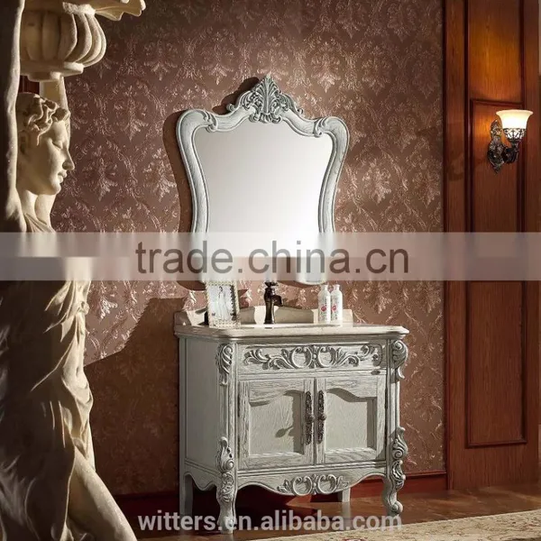 European Bathroom Single Hole Facuet Mount Basin Cabinet WTS1616 photo-3