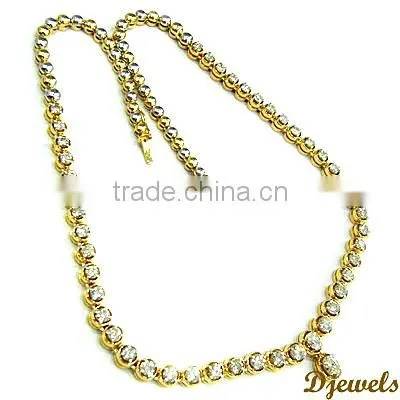 Diamond Gold Necklaces, Bridal Diamond Necklaces, Diamond Jewelry photo-2