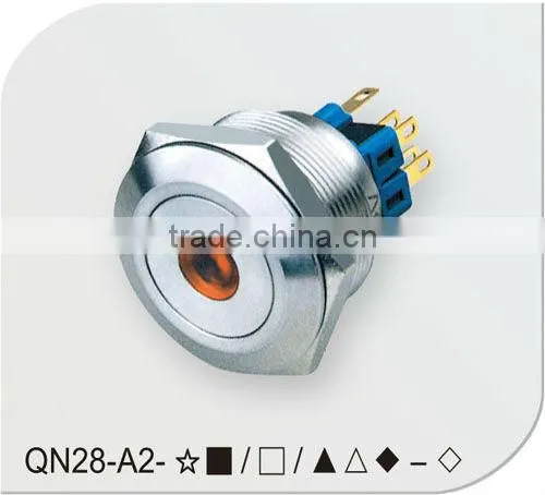 28mm Push Button Switch With Connector , Switch Socket With Cable photo-3