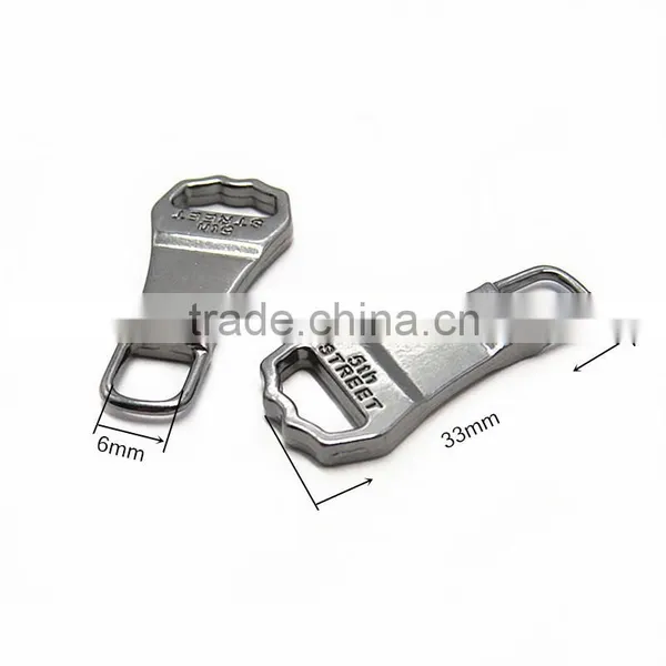 Black Metal Logo Zipper Pulls For Cloth Accessories photo-2