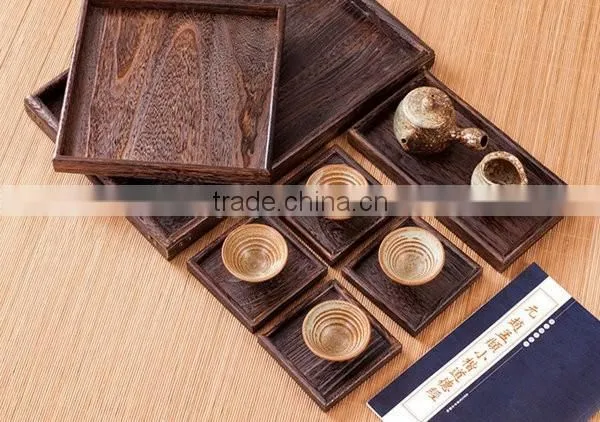 Japan Market Antique Paulownia Wood Tray,burn Wood Tray,antique Square Tray photo-4