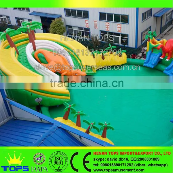 Rectangular Above Ground Swimming Pool Dinosaur Inflatable photo-2