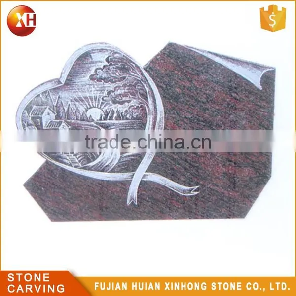 High Quality Granite Carve Rose Headstone photo-3