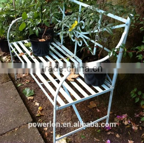 Courtyard Antirust Wrought Iron Blcak Bench photo-6