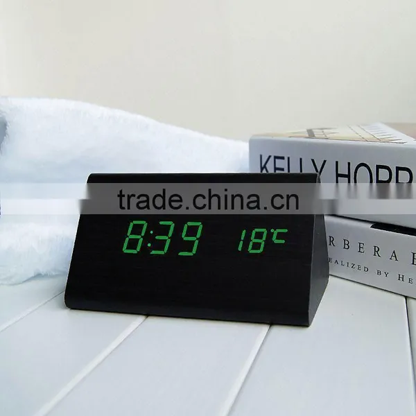 YIWU HUIXUAN Wholesale Smart Led Wood Clock for Home Decoration photo-5