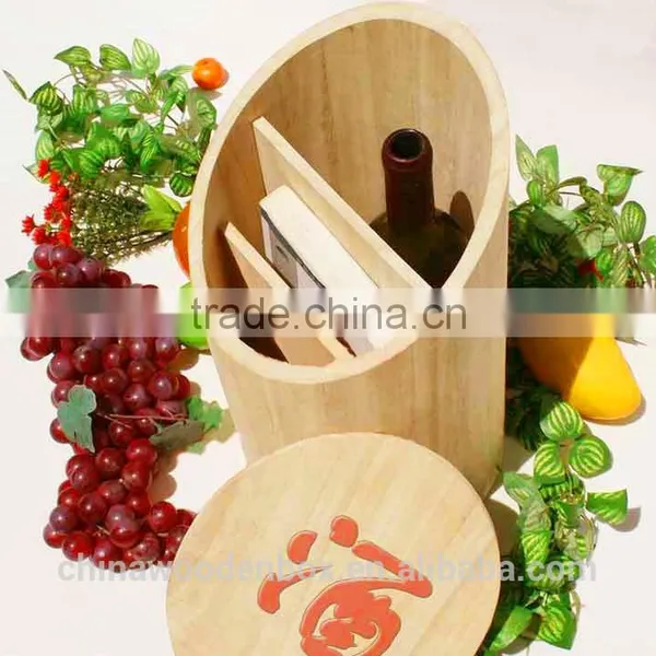 Hot Sale Wooden Wine Round Bucket photo-3