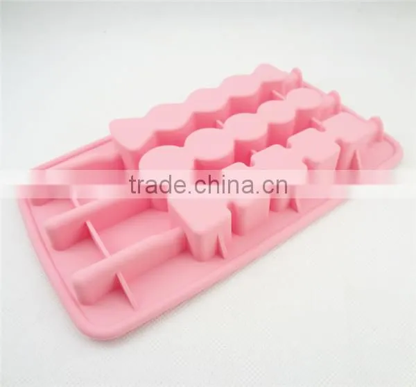 Funny Sugar-coated Berry Shaped 3 Cavity Silicone Ice Tray Mold With Sticks photo-4