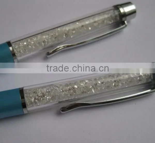 Competitive Price Metal Blue Crystal Diamond Ball Pen for Wedding/promotion photo-3