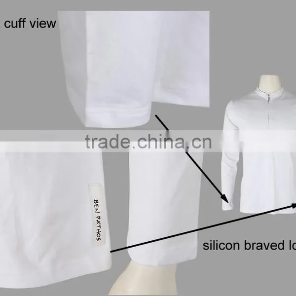 Free Sample Long Sleeves 100% Cotton Screen Printing Plain White Tee Shirt photo-3