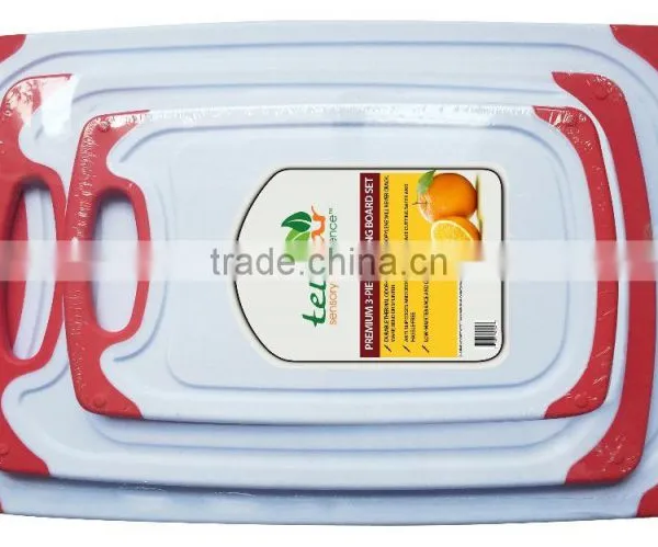 3 Piece Plastic Cutting Board Set - Acrylic Polypropylene Plastic - Dishwasher Safe photo-6