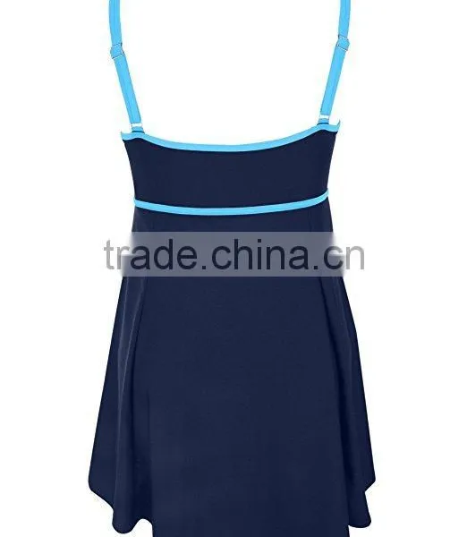 Backless Swimsuit Wholesale Women Ladies Bandeau Color Contrast Swimdress One Piece Bathing Suit High Waisted Swimsuit photo-4