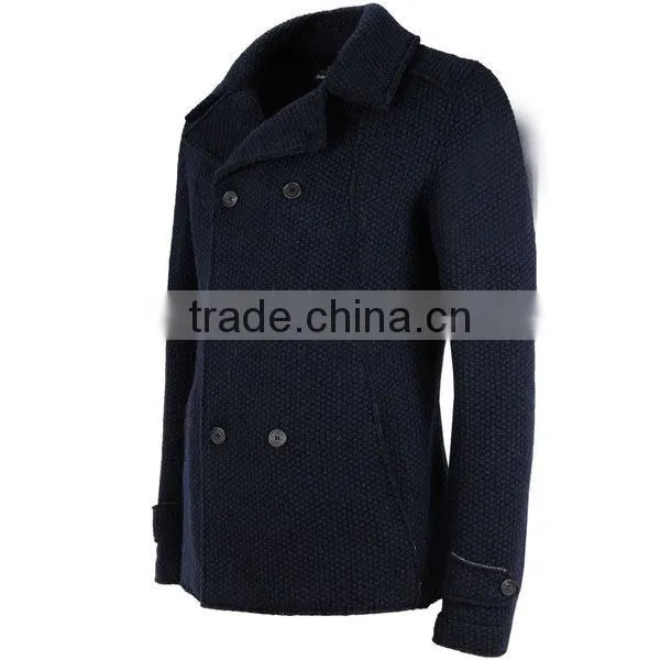 China Manufacturer Men' Clothing Apparel Winter Wool Mens Pea Coat photo-3