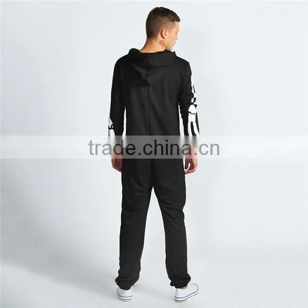 PA0004A Adult Footless Pajamas Adult Onesie With Skeleton Printing photo-2