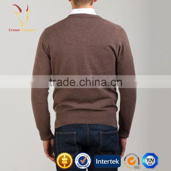 V Neck Luxury Men Pure Cashmere Sweaters, Autumn Knitwear photo-3
