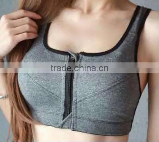 Hot Sale and High Quality No Rims Sports Bra Shockproof Professional Running Intensive Training Underwear Bra With Front Zipper photo-6