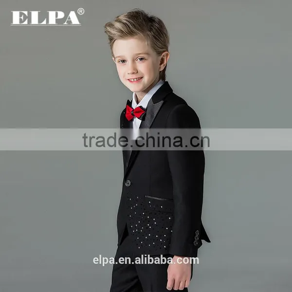 ELPA Slim Black Fancy 3 Piece Designer Kids Boys Suits photo-4