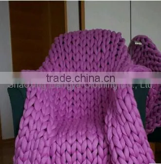 100%Poly Giant Chunky Knitted Throw Blanket photo-5