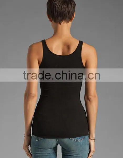 2x1 Ribbed Modal Cotton Tank Tops in Black photo-2