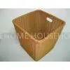 Dark Brown Polyrattan Laundry Basket With Handle Bathroom Use