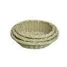 Eco-friendly Biege Rattan Bread Basket , Rattan Storage Baskets