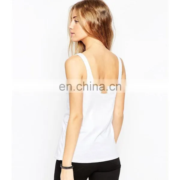 2017 Casual 100 Cotton White Color Tank Top Manufacturer photo-3