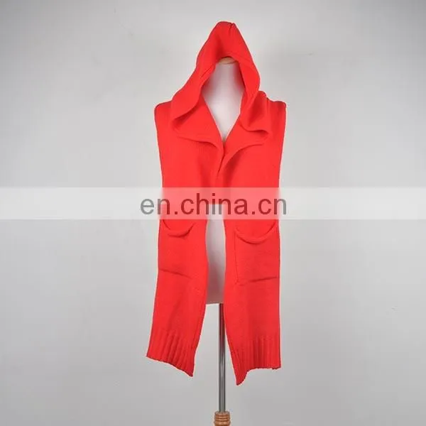 TOROS Professional OEM/ODM Winter Warm Knitted Hooded Scarf With Pockets photo-5