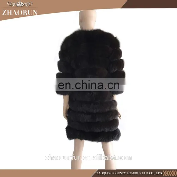 Factory Price Russian Winter Fox Fur Coat Real Long Fox Fur Parka for Lady photo-4