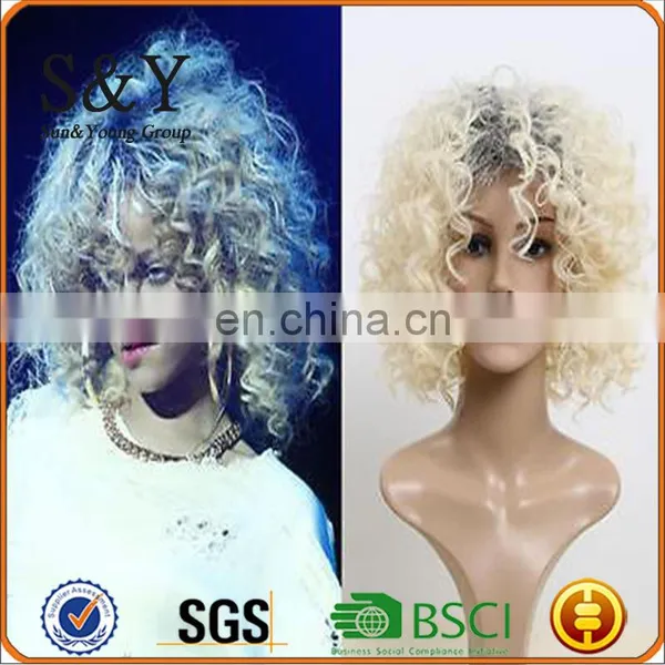 Pop Star Rhianna Curly Red Wig For Adult Womens Costume Sythetic Wig photo-2