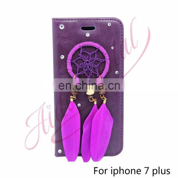 Aidocrystal Smooth Leather Case For IPhone I7 / 7 Plus PU Leather Cover Of Credit Card Slots Wallet Phone Cover For Iphone 7Plus