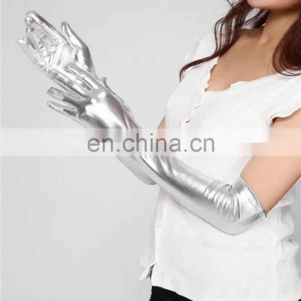 2015 Top New Fashionable Design Gloves Sexy Women Lingerie Glove Silver And Gold Available Erogenous Fancy Wet Look OPARE GLOVES photo-6