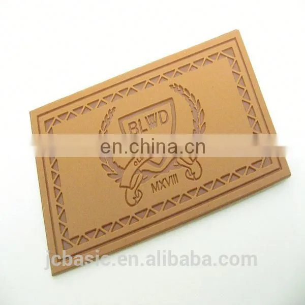 Custom Embossed Real Leather Patch/fake Leather Patch/TPU Leather Label for Shoes photo-2