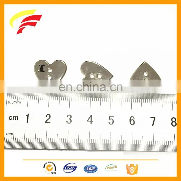 Customized Zinc Alloy Metal Two Holes Heart Shaped Button With Enamel Logo photo-4