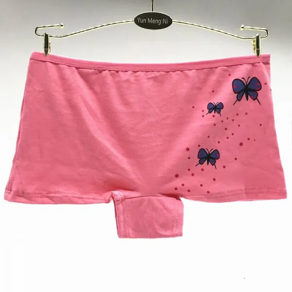 Yun Meng Ni Sexy Underwear Custom Butterfly Print Women Boyshorts Cheap Cotton Panty For Woman photo-2