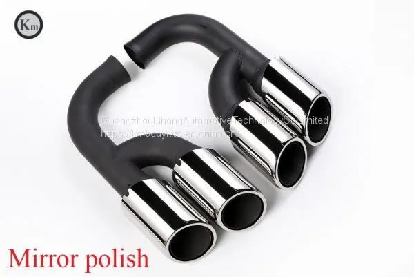 Km for Cayenne S Style 958 2011-2014 Exhaust Tip Exhaust Pipes Muffler Tips Tail Pipe Black Titanium photo-2