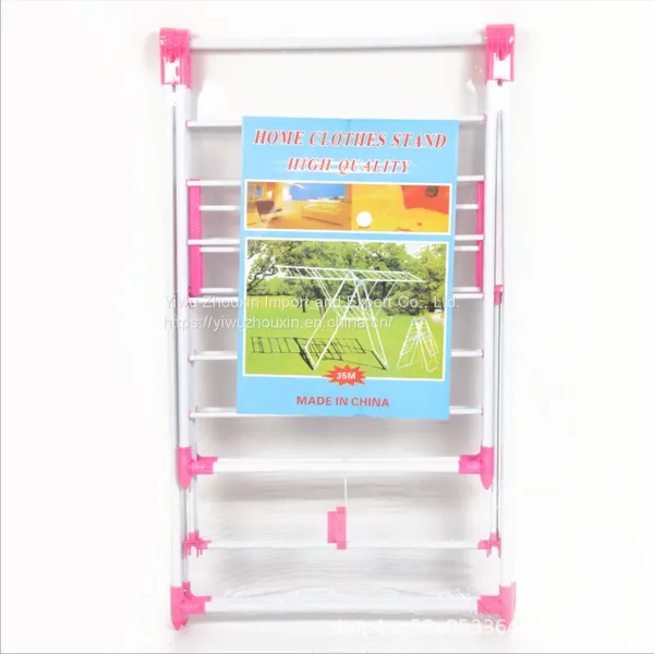 Installation-free Folding Butterfly-shaped Floor Drying Rack Room Built-in Shelf photo-4