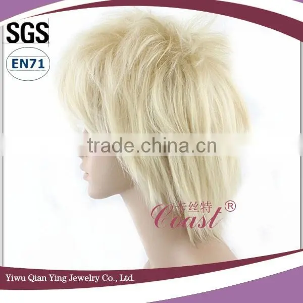 Cosplay Short Men Synthetic White Cosplay Wigs for Party photo-2