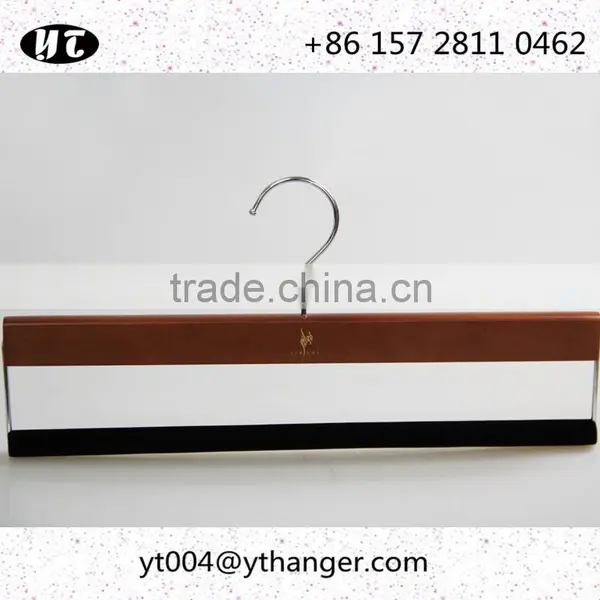 High End Brown Wooden Hanger and Pants Hanger With Anti-slip Velvet photo-3