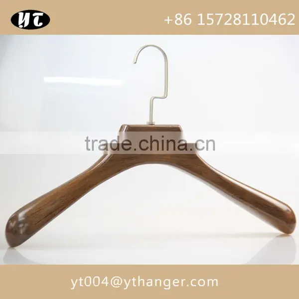 High Gloss Brown Wooden Hanger and Pants Hanger With Custom Size and Logo photo-3