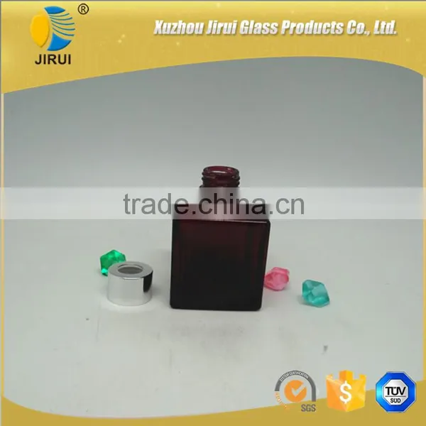 100ml Red Square Glass Reed Diffuser Bottle With Silver Cap photo-2