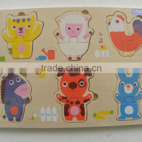 2016 Popular Child Toys Non-toxic Water-based Paint Prevent Swallow Kids Learning Toys Wooden Animal Puzzle Anime Jigsaw Puzzles Supplier's Choice photo-4