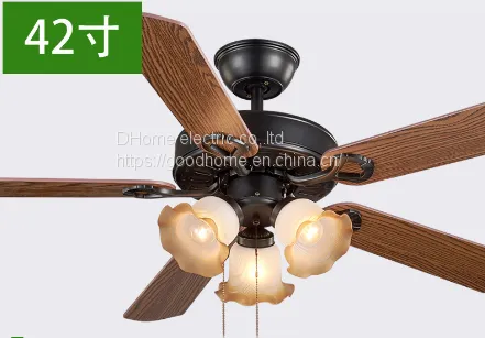 Retro Five Leaf Strong Wind Bedroom Lamp/Ceiling Fan Lamp/woodiness（Wechat:13510231336） photo-4