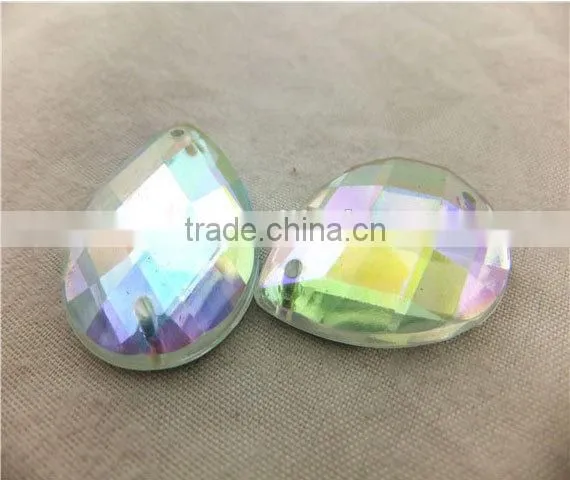 Tear Drop Shape Rainbow Coating Sewing on Banquet Garments photo-3