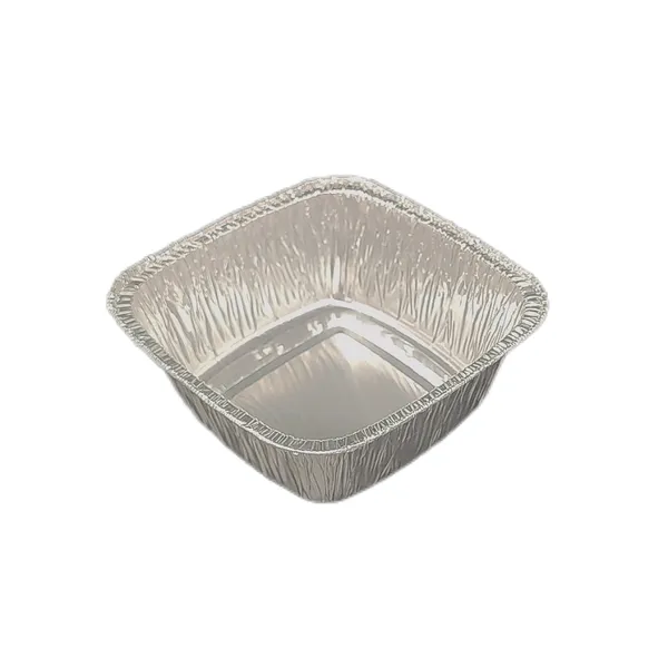 250ml Square Aluminum Foil Container Disposable Food Grade Foil Tray for Baking Roasting Takeaway