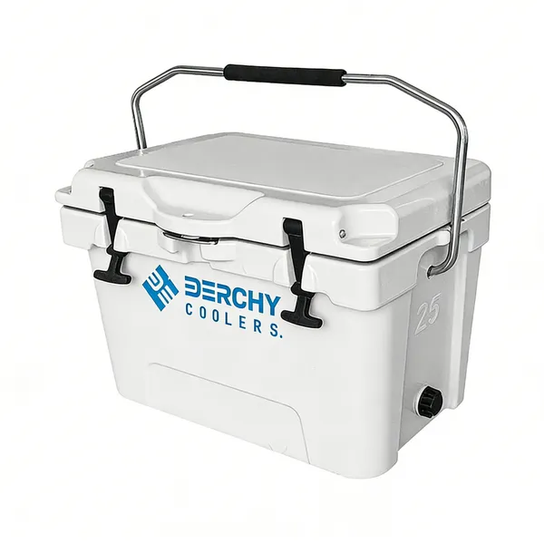 25qt Small Size Rotomolded Cooler With Aluminum Handle Leak-Proof Portable Ice Chest for Picnic Beach photo-2