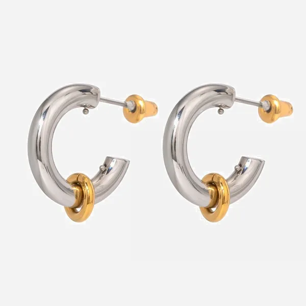 Fade-Free Gold Plated Earrings - Tarnish Resistant Stainless Steel Jewelry Wholesale photo-3
