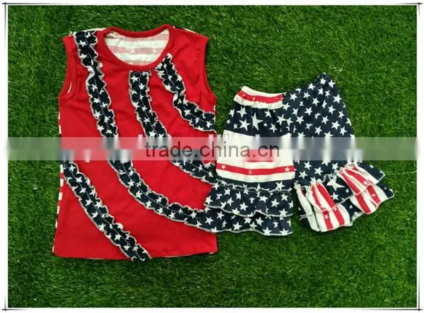 Kids Girls July 4th Day Clothes Sets Children Patriotic July 4th Outfits Boutique 4th Of July Clothing Sets photo-4