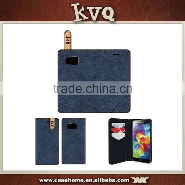 Crossing Pattern PU Leather Flip Phone Cover for Samsung Galaxy S6 Edge photo-3