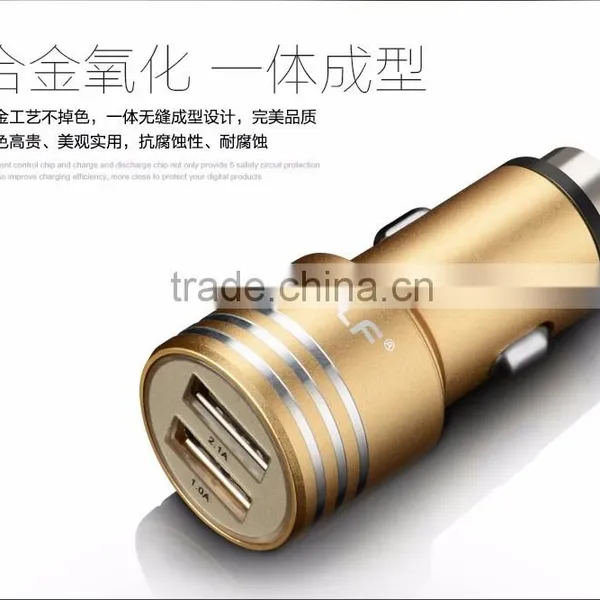 GOLF Original GF-C06 Bullet Series Metal Matt Car Charger 2.1A/1A Dual USB Fast Charging Car Charger for Universal Device photo-4