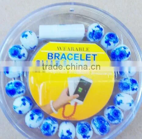 Micro USB Charger Ceramic Beads Bracelet Data Charging Cable photo-6