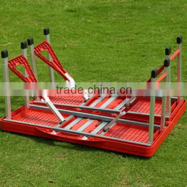 Outdoor Folding ABS Plastic Picnic Table--red photo-2